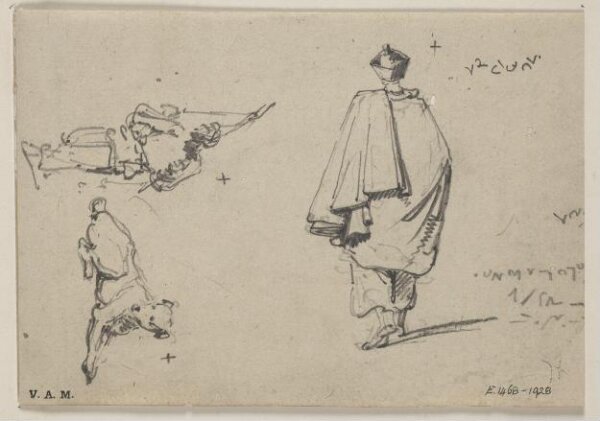 George Chinnery, A Chinese porter, a priest and a dog