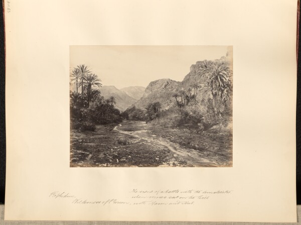 Francis Frith, Rephidim, Wilderness of Paran. The scene of a battle with the amalekites when Moses sat on the hill with Aaron and Hur.