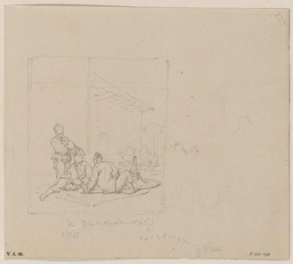 George Chinnery, Chinese game players on a mat