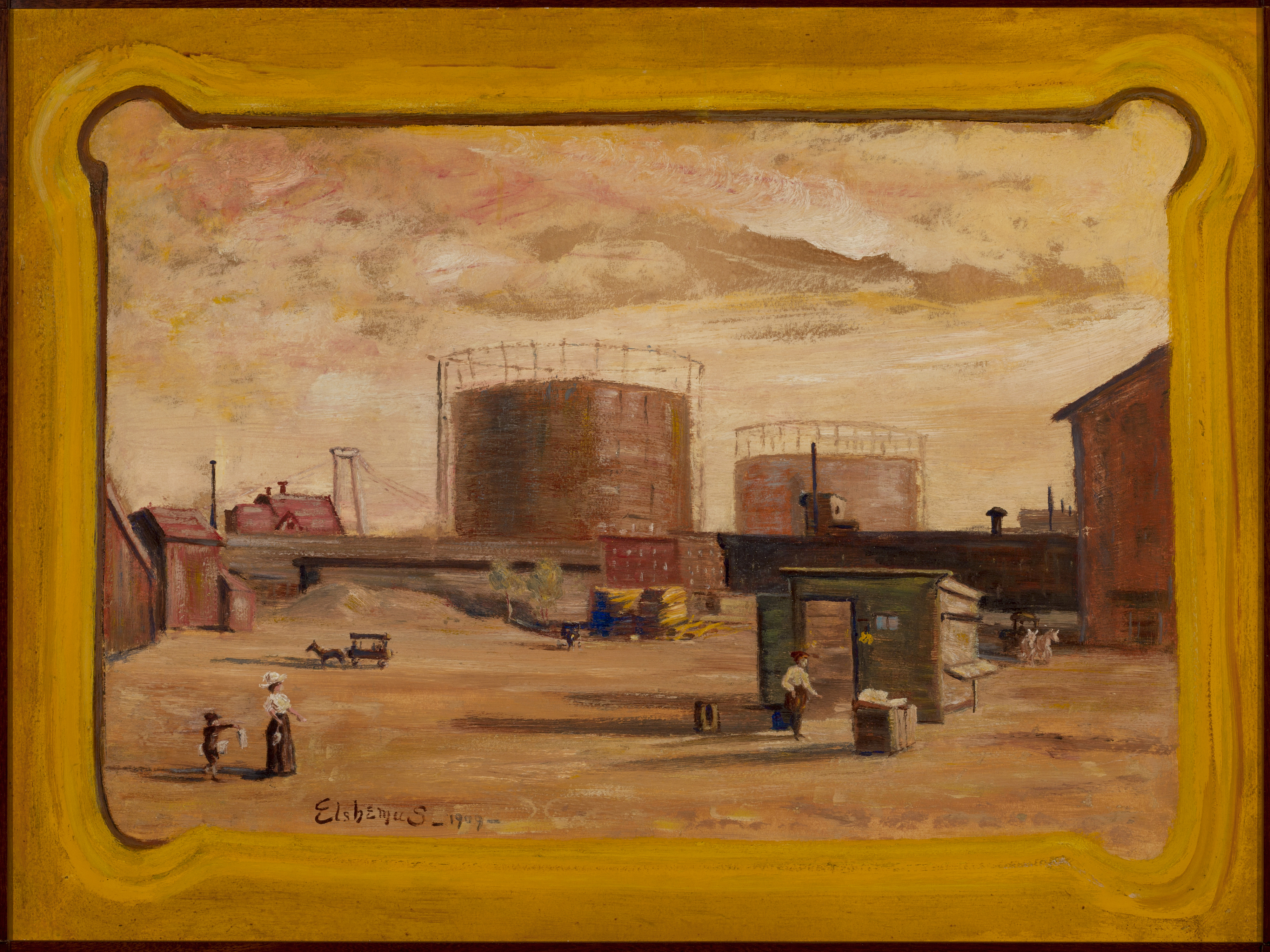 Louis Eilshemius, Gas Tanks at End of 23rd Street, New York