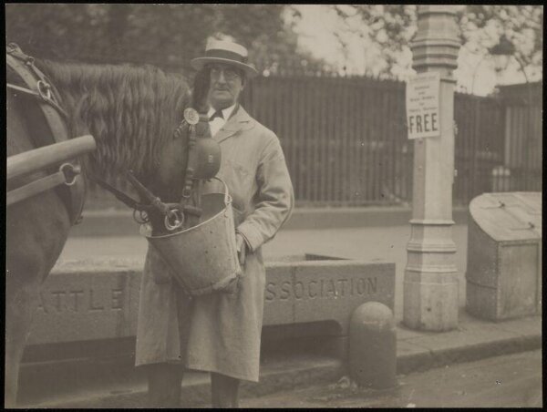 Hoppé, Emil Otto, Free Oatmeal for Horses in Hyde Park