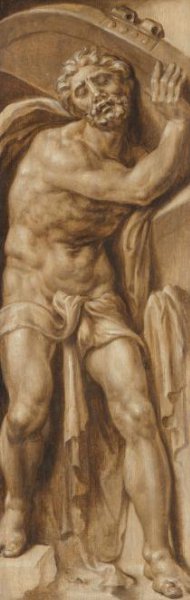 Maarten van Heemskerck, Triomf over de dood: Simson draagt de deuren van de poort van Gaza | Hercules doodt de centaur Nessus
