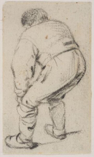 Adriaen van Ostade, Study of a standing peasant seen from behind