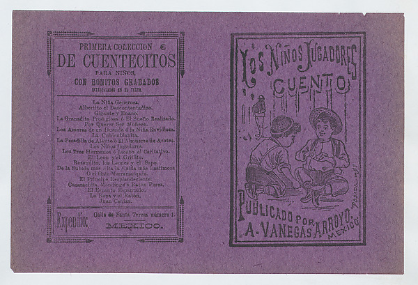 José Guadalupe Posada, Cover for 'Los Niños Jugadores', two young boys playing with toys