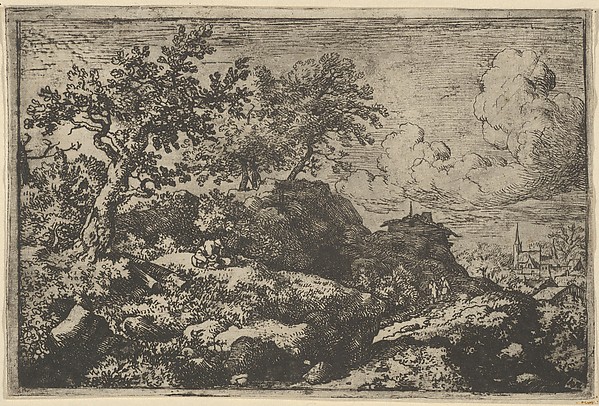 Allart van Everdingen, The Two Peasants Seated on the Hill