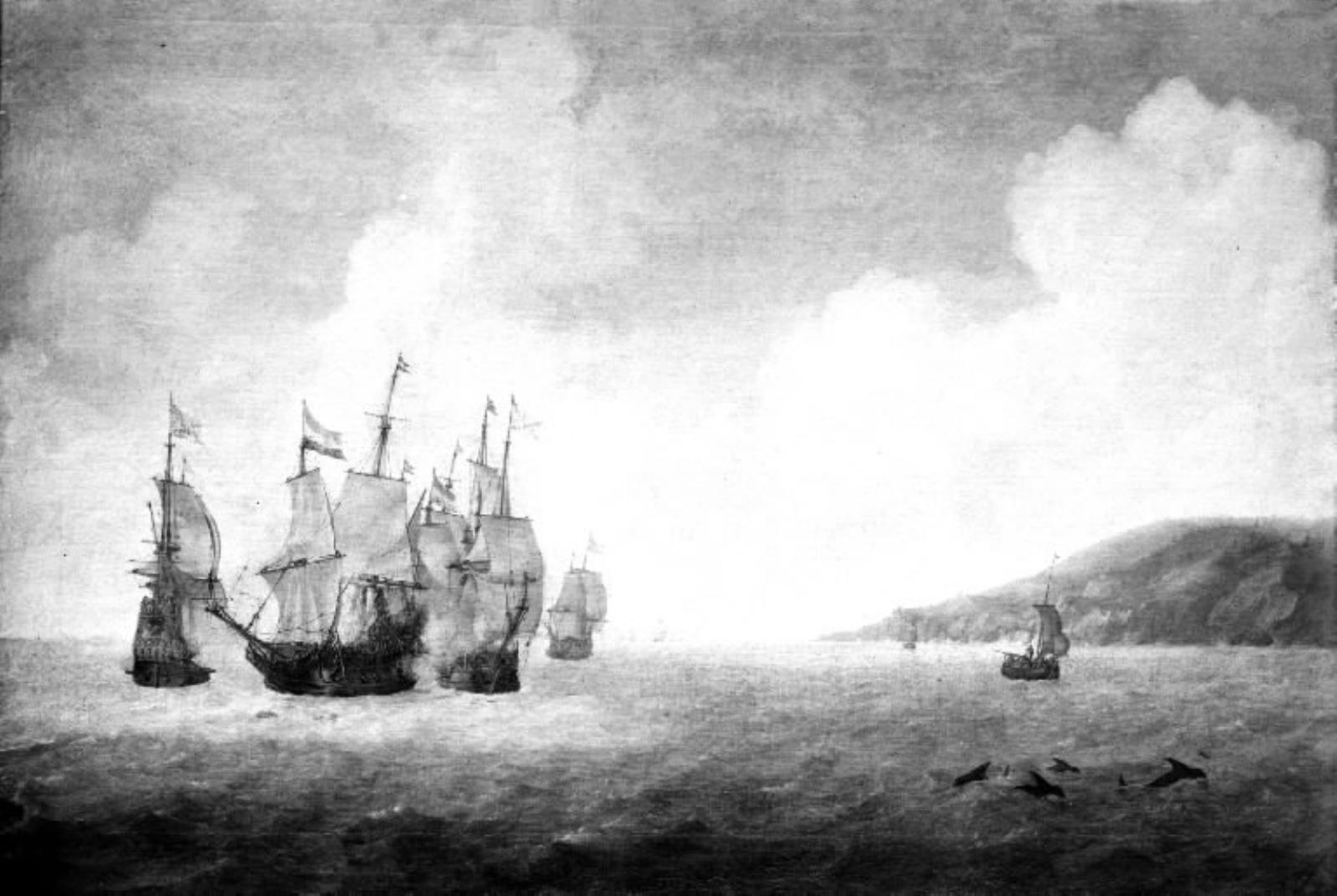 Abraham de Verwer, Et søslag mellem hollandske og spanske linieskibe
