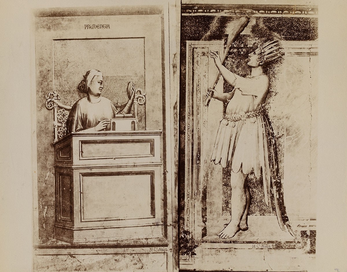 Carlo Naya, Padua - Arenakapelle: Tugenden und Laster, Iustitia und Iniustitia von Giotto