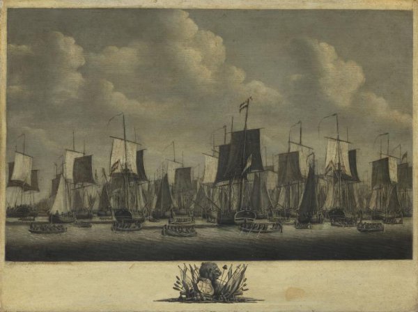 Engel Hoogerheyden, The Fleet Leaving the Port of Vlissingen, 1804