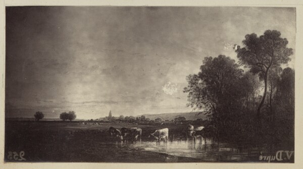 Unknown, [Painted landscape with cows]
