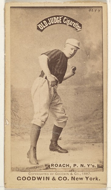Goodwin & Company, John F. Roach, Pitcher, New York, from the Old Judge series (N172) for Old Judge Cigarettes