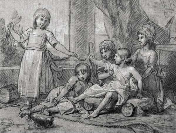 Benjamin West, Study for a portrait group of five of the children of King George III