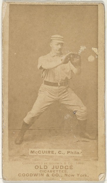 Goodwin & Company, James Thomas "Deacon" McGuire, Catcher, Philadelphia, from the Old Judge series (N172) for Old Judge Cigarettes