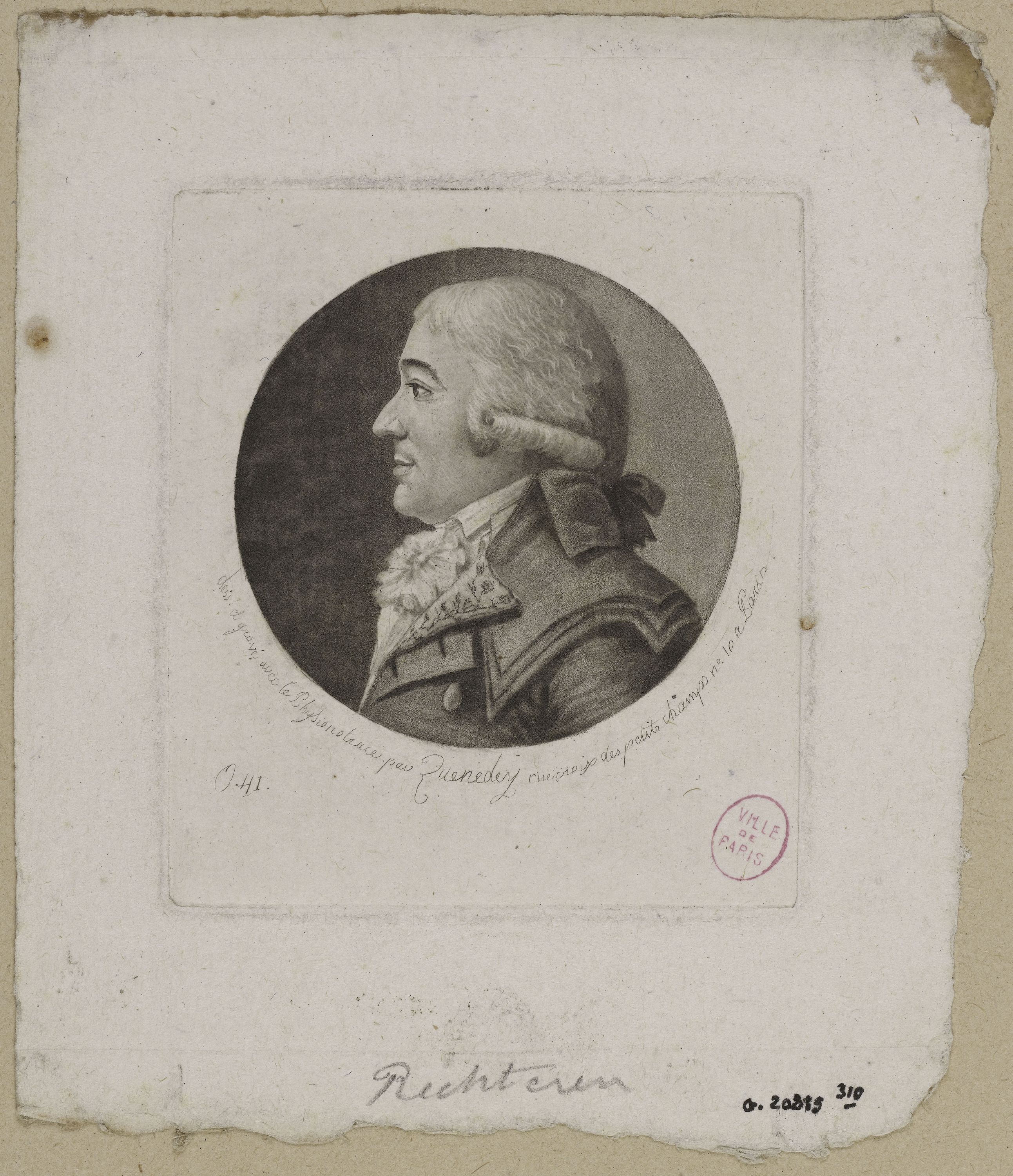 Edmé Quenedey, Portrait de Monsieur Rechteren