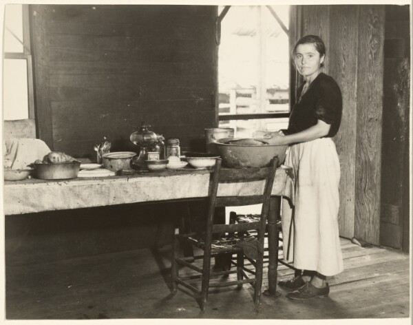Walker Evans, [Elizabeth Tengle at the Kitchen Table]/[Paralee Ricketts Working in the Kitchen]