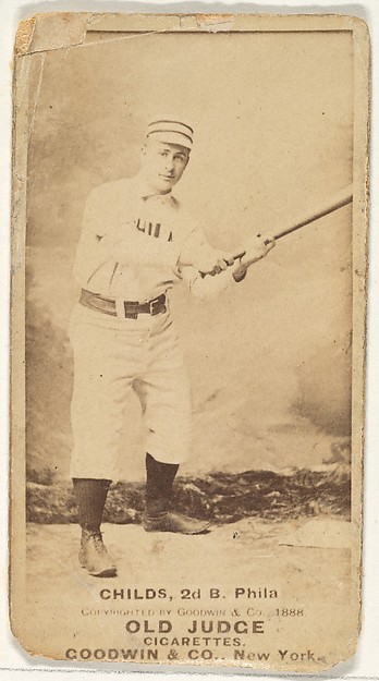 Goodwin & Company, Clarence Algernon "Cupid" Childs, 2nd Base, Philadelphia, from the Old Judge series (N172) for Old Judge Cigarettes
