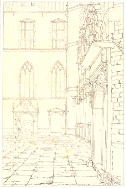 Christen Købke, Parti af Frederiksborg Slotsgård