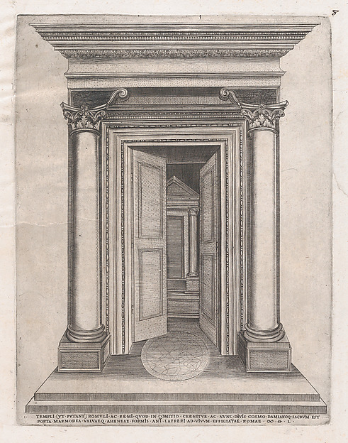 Anonymous, Portico of the Temple of Romulus, from "Speculum Romanae Magnificentiae"