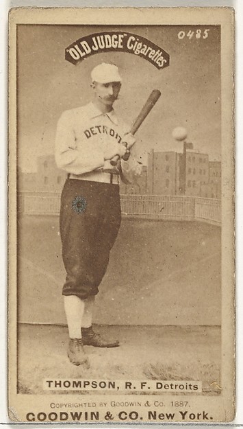 Goodwin & Company, Samuel Luther "Sam" Thompson, Right Field, Detroit Wolverines, from the Old Judge series (N172) for Old Judge Cigarettes