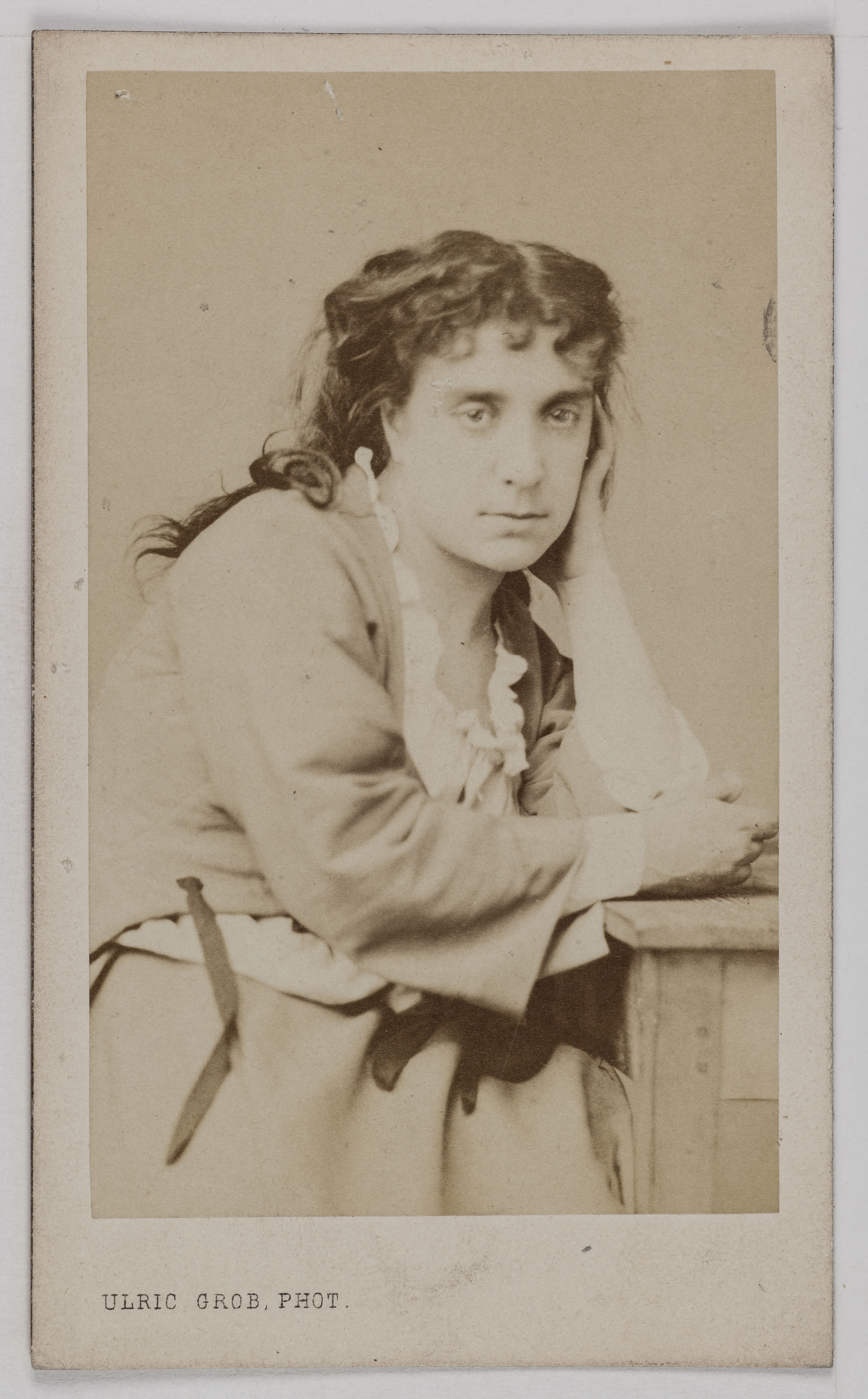 Ulric Grob, Portrait de Marie Eugénie Vigne, (Marie Eugénie Bénéfand, 18..-1887), actrice de théâtre entre 1853 et 1878.