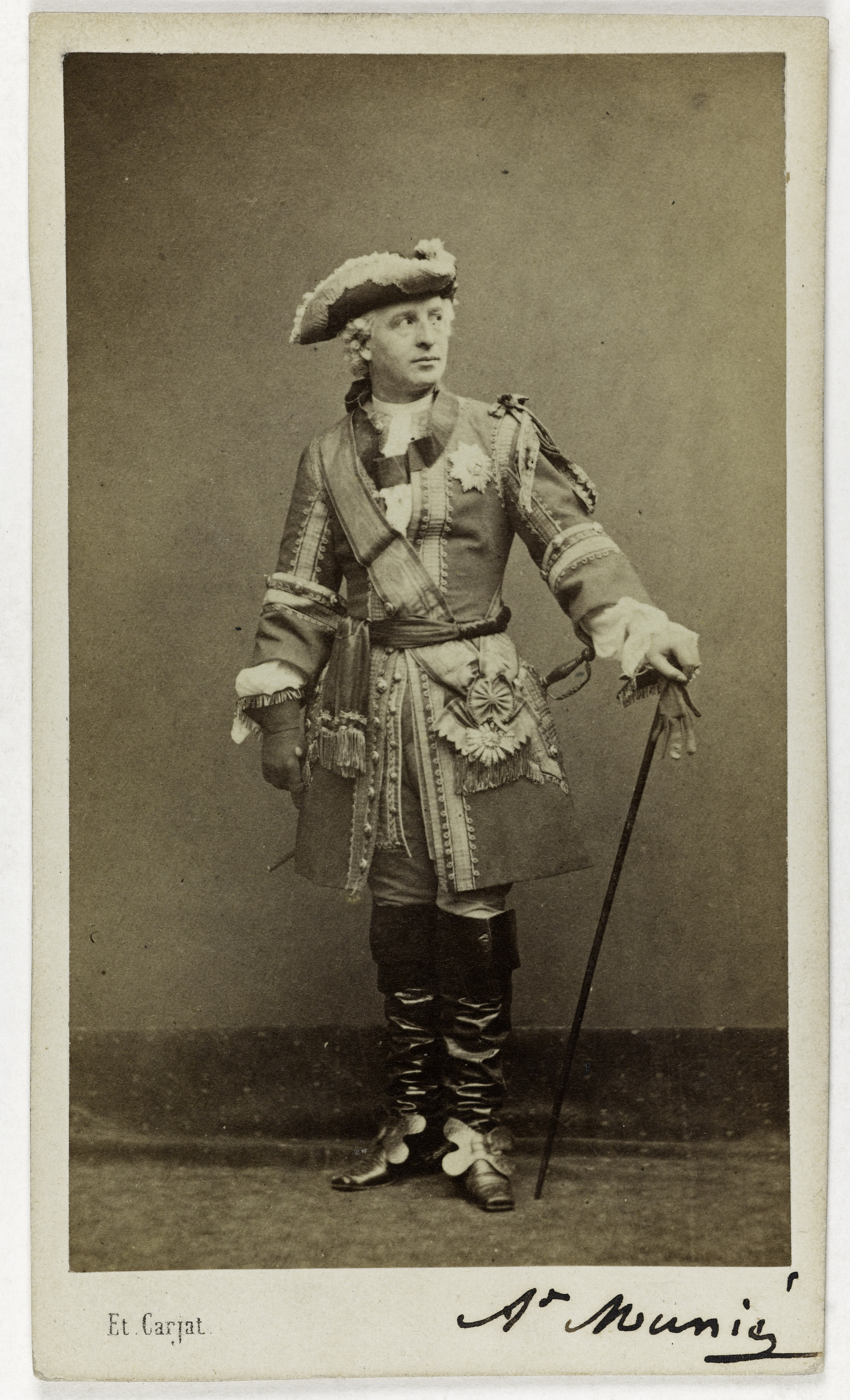 Carjat & Cie, Portrait d'Alexandre Turlin (-1879), dit Alexandre Munie, acteur de théâtre entre 1841 et 1879.