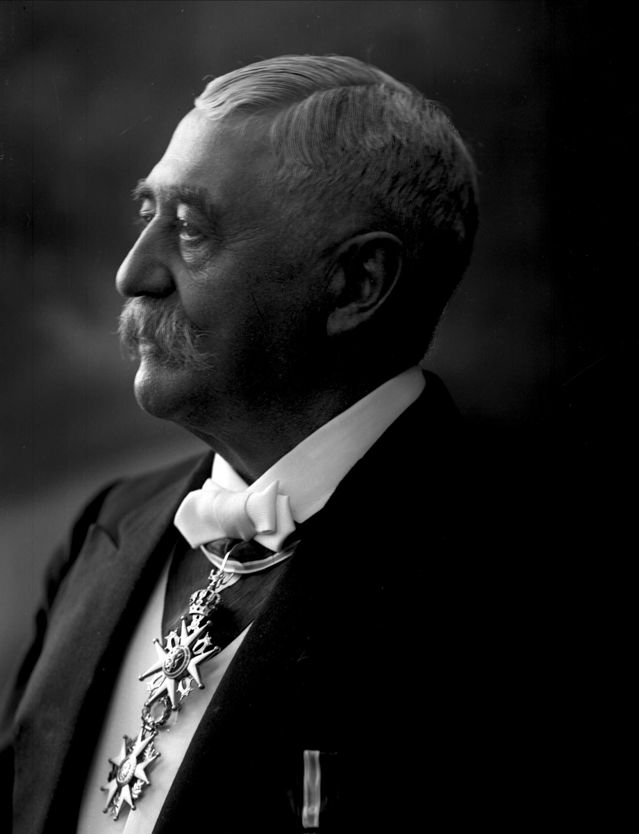 Gustav Borgen, Portrett, stortingsmann Hans Hansen med ordensbånd, St Olavsorden.