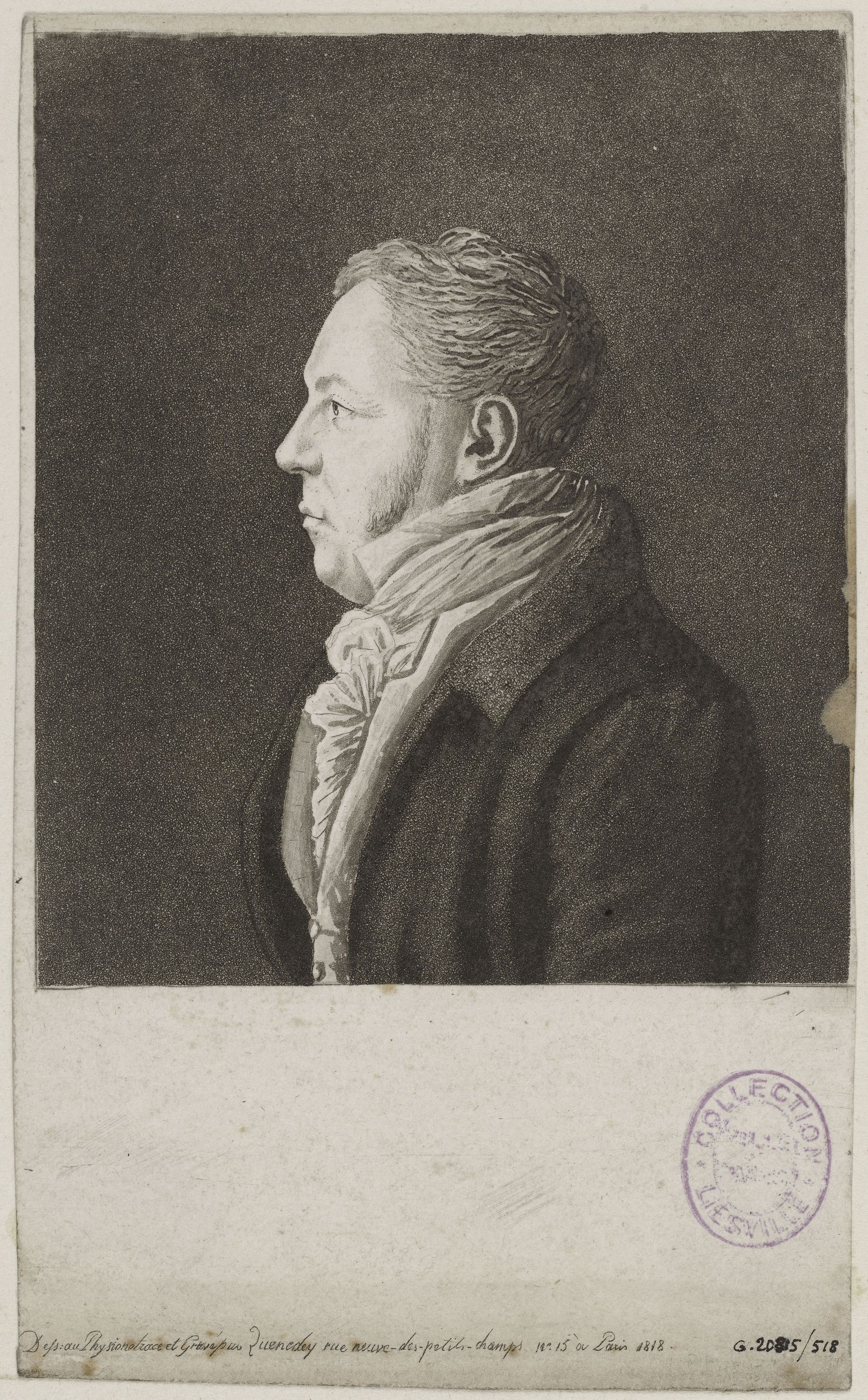 Edmé Quenedey, Portrait d'un homme, fin XVIIIème siècle/début XIXème siècle