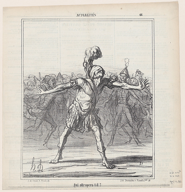 Honoré Daumier, Who will he catch?, from "News of the day"