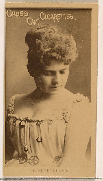 W. Duke, Sons & Co., Card Number 143, Sutherland, from the Actors and Actresses series (N145-2) issued by Duke Sons & Co. to promote Cross Cut Cigarettes