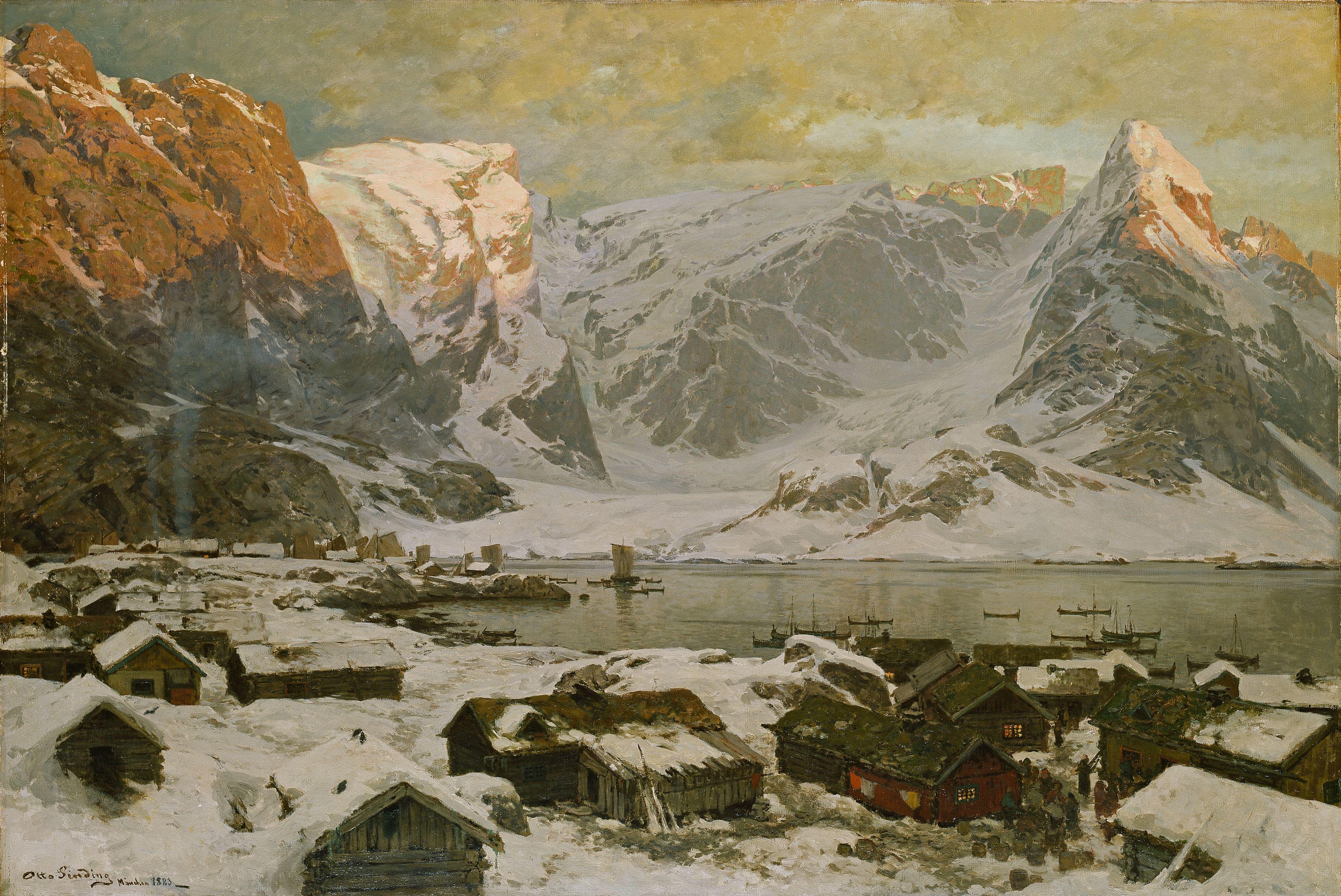 Otto Sinding, View from Reine in Lofoten