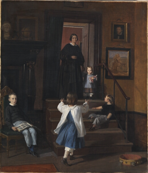 Wilhelm Marstrand, Kunstnerens hustru og børn i atelieret på Charlottenborg