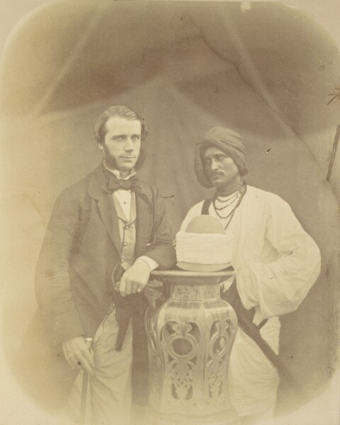 Felice Beato, [Portrait of J.D. Forsyth, Esq., C.S. Sec., Chief Commander at Oude with his Indian Servant]