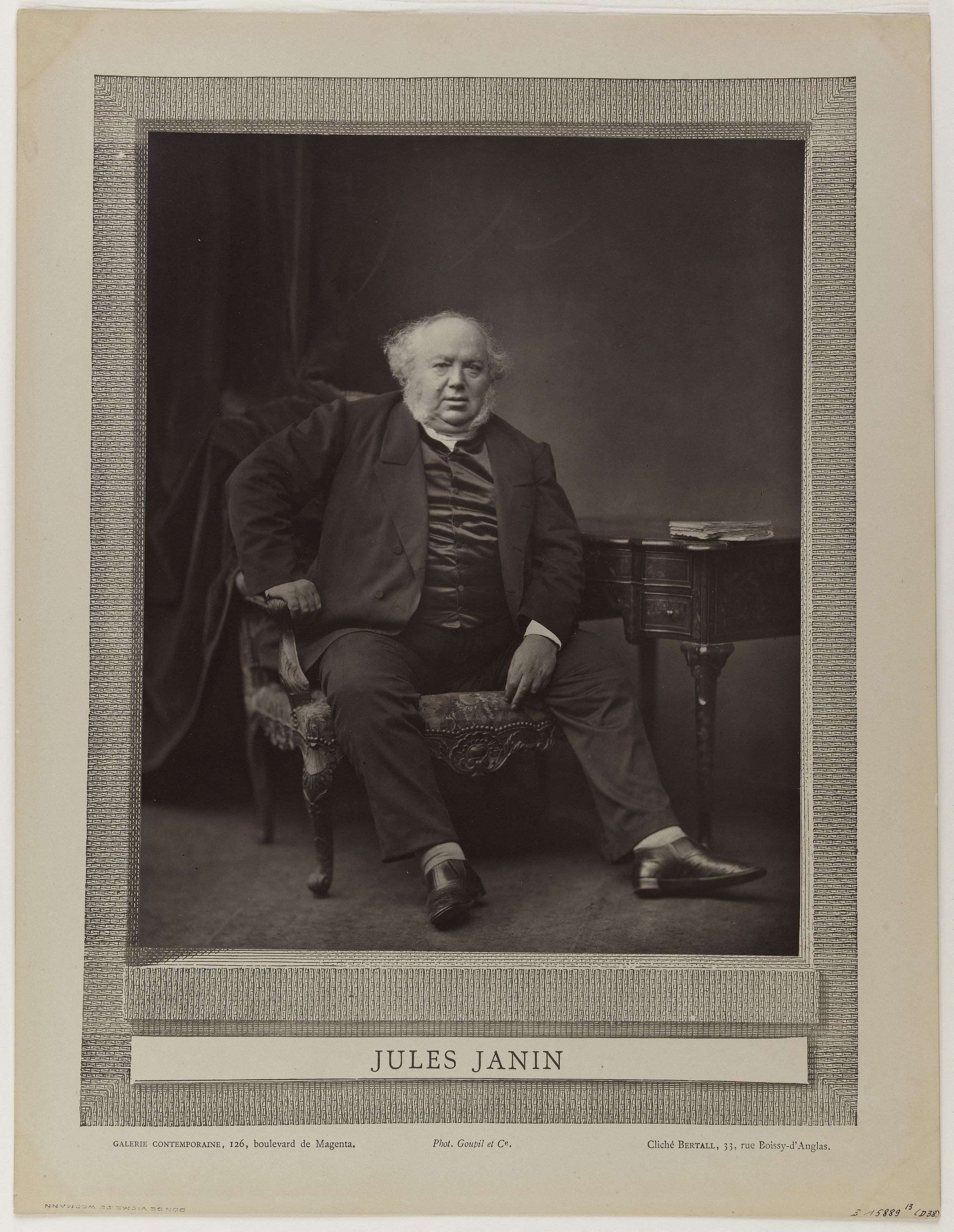 Bertall, Portrait de Jules Gabriel Janin, (1804-1874), (littérateur) dans la série Galerie Contemporaine.
