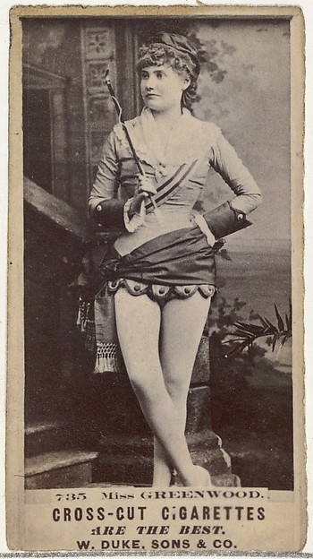 W. Duke, Sons & Co., Card Number 735, Miss Greenwood, from the Actors and Actresses series (N145-3) issued by Duke Sons & Co. to promote Cross Cut Cigarettes