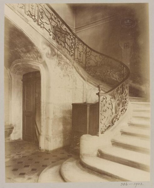 Atget, Jean-Eugène-Auguste, Staircase, Hotel de la Brinvilliers, Paris, France