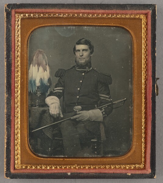 Unknown, [Portrait of a Seated Soldier with Chin Beard]