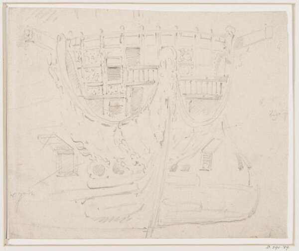 willem van de velde the younger, Bow of an English ship