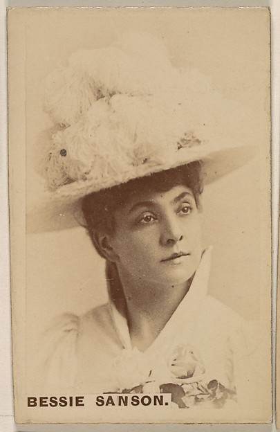 Kinney Brothers Tobacco Company, Bessie Sanson, from the Actresses series (N246), Type 1, issued by Kinney Brothers to promote Sporting Extra Cigarettes