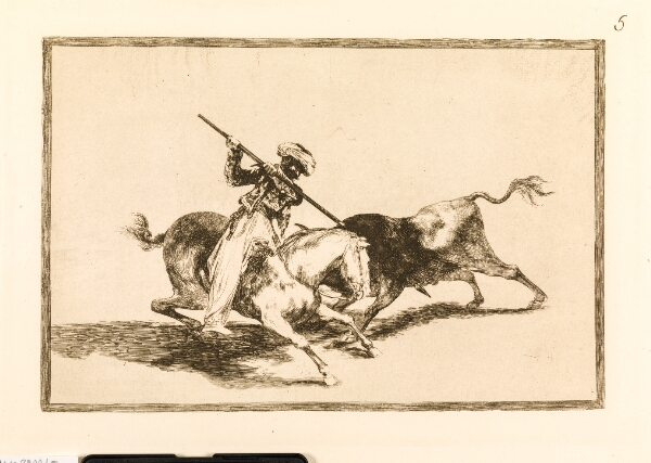 Francisco de Goya, Den beåndede Maurer Gazul er den første til at spidde tyre i henhold til reglerne