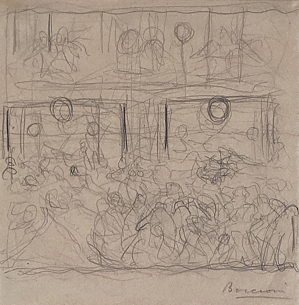 Umberto Boccioni, Study for "The Riot"