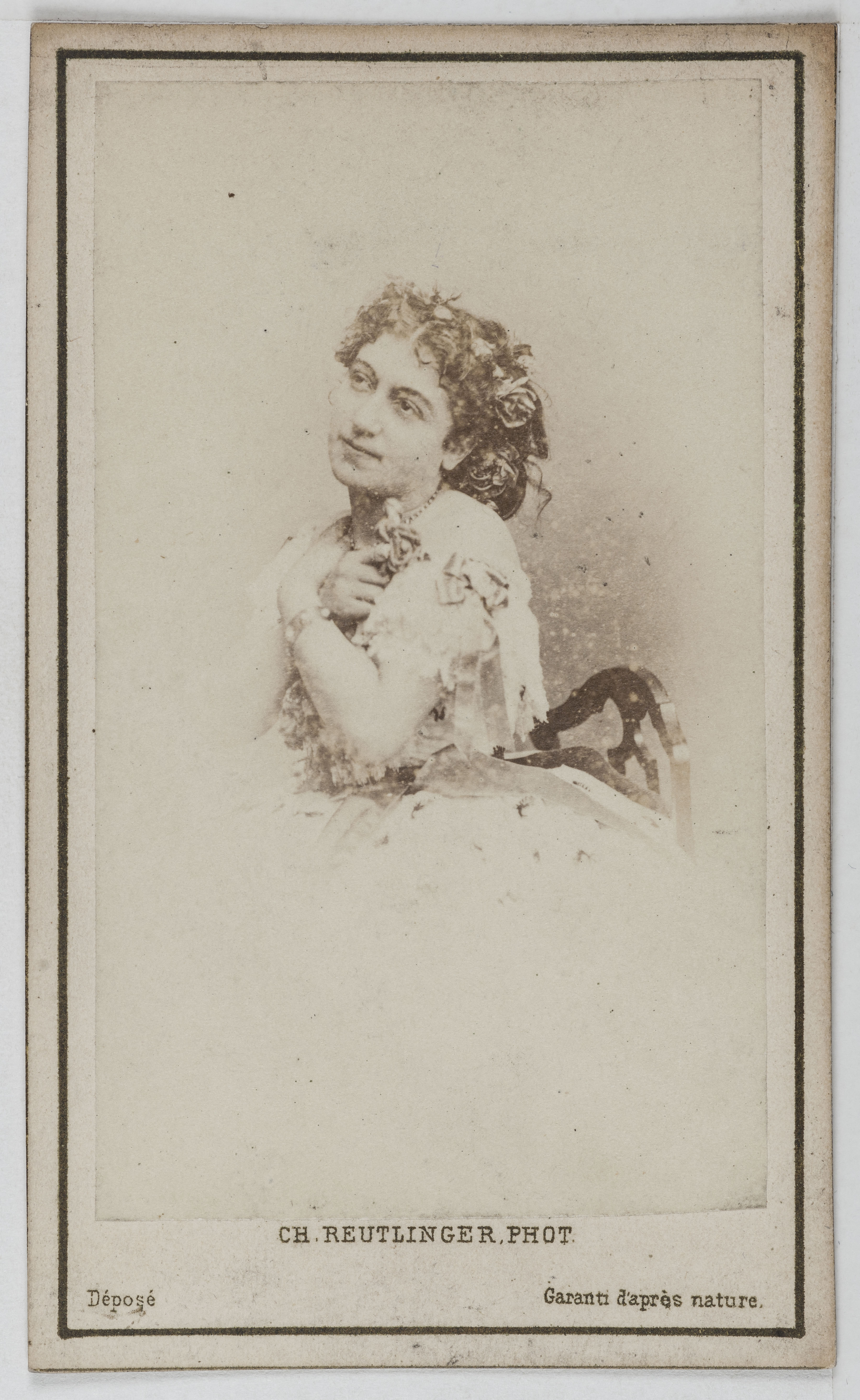 Charles Reutlinger, Portrait de Georgette Viguier, dite Georgette Olivier, actrice de théâtre entre 1857 et 1875.