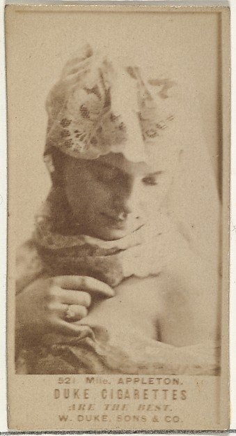 W. Duke, Sons & Co., Card Number 521, Mlle. Appleton, from the Actors and Actresses series (N145-7) issued by Duke Sons & Co. to promote Duke Cigarettes