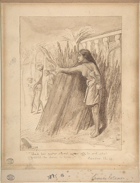 Simeon Solomon, Miriam Watching the Finding of Moses in the Bulrushes