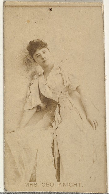 W. Duke, Sons & Co., Mrs. George Knight, from the Actors and Actresses series (N145-8) issued by Duke Sons & Co. to promote Duke Cigarettes