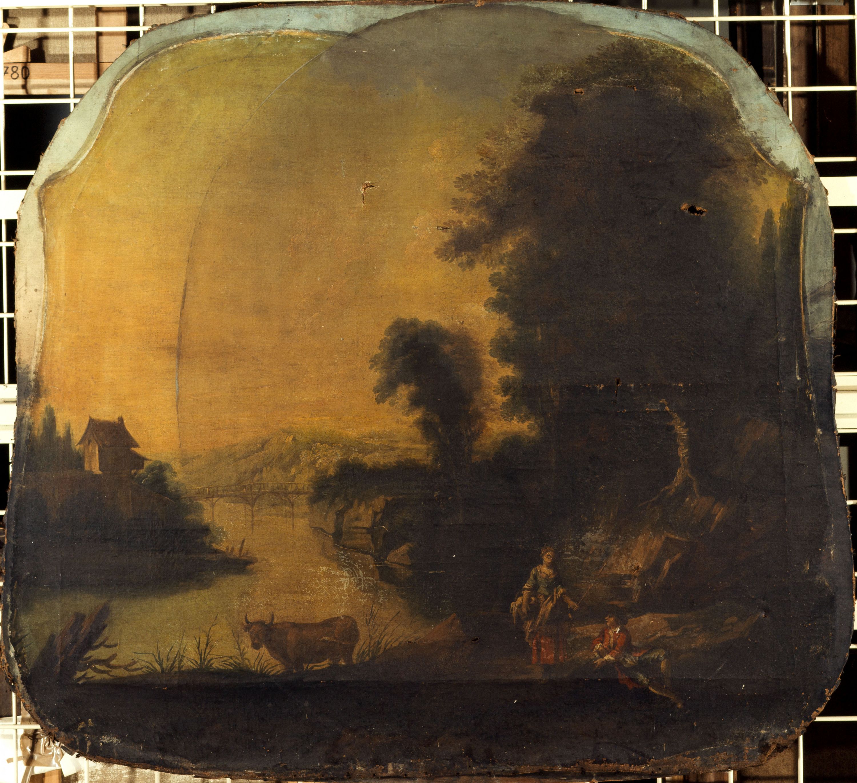Anonyme, Paysage avec une rivière.