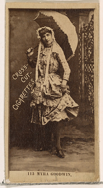 W. Duke, Sons & Co., Card Number 113, Myra Goodwin, from the Actors and Actresses series (N145-2) issued by Duke Sons & Co. to promote Cross Cut Cigarettes