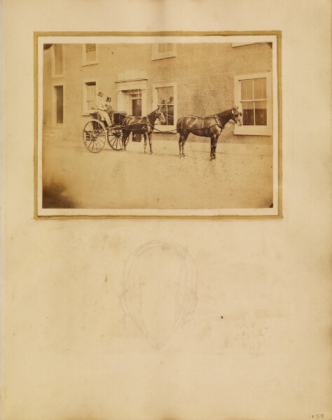 Unknown, [Two men in a horse-drawn carriage]