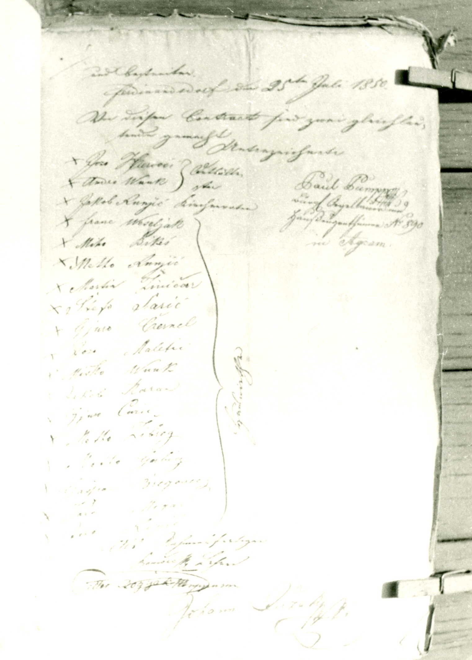 Nino Vranić, Ferdinandovac (Đurđevac) - Župna crkva Sv. Ferdinanda - Dokument iz župne spomenice - sabirni arak za nabavu orgulja iz 1850. god., str. 1