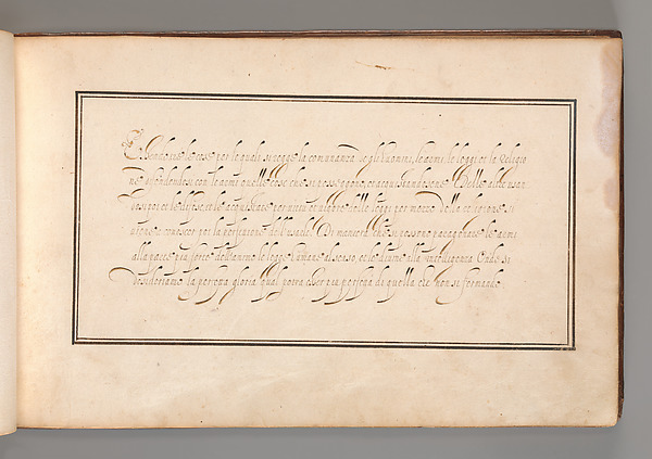Anonymous, Calligraphic Exercise in Italian (Cursive Script)