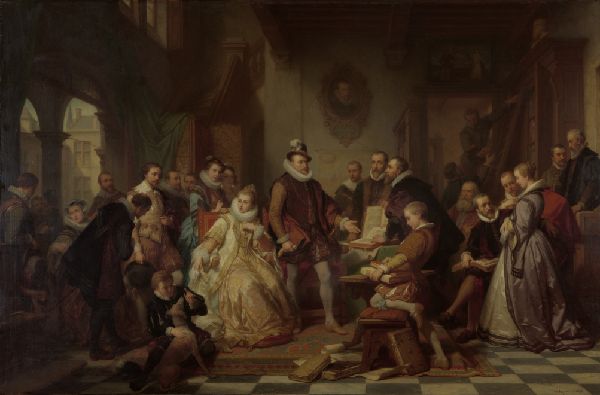 Nicaise De Keyser, The Archdukes Albert and Isabella Visit the Printer Plantin