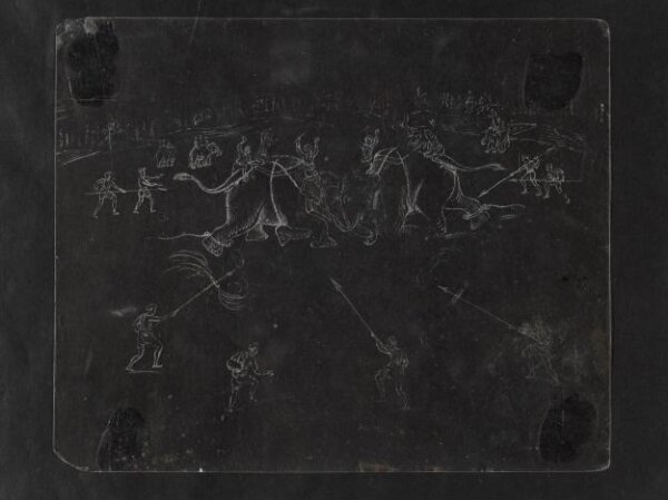 Unknown, One of twenty-seven paintings, mainly depicting hunting scenes.